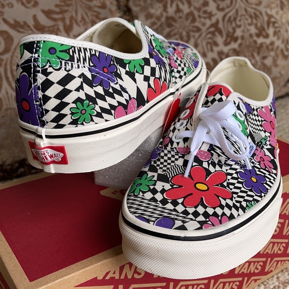 Vans Authentic Printed Floral Check/Marshmallow Mn - Picture 10 of 16